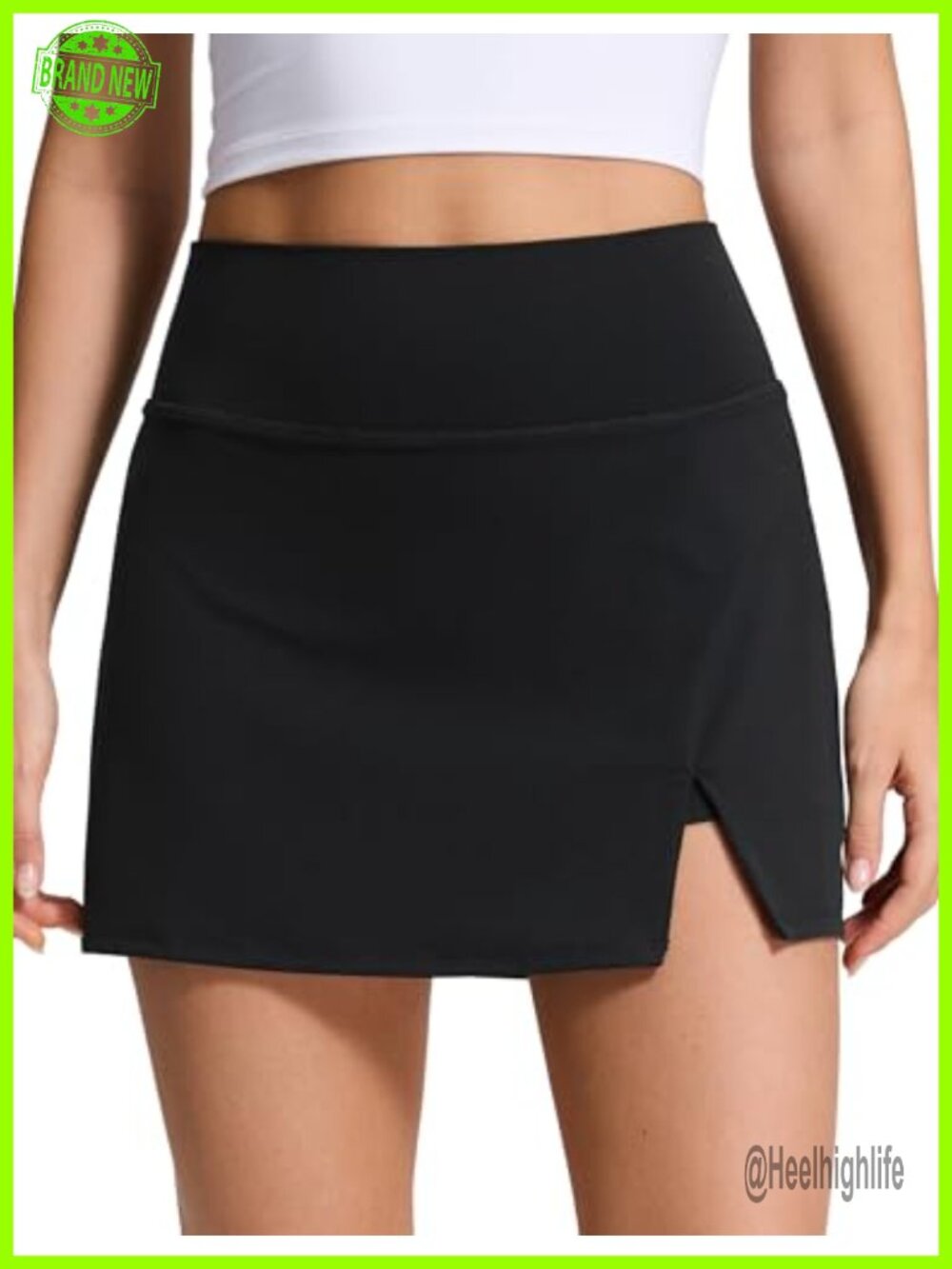 CRZ YOGA High Waisted Golf Skirt 14.5'' Side Slit Stretch Activewear